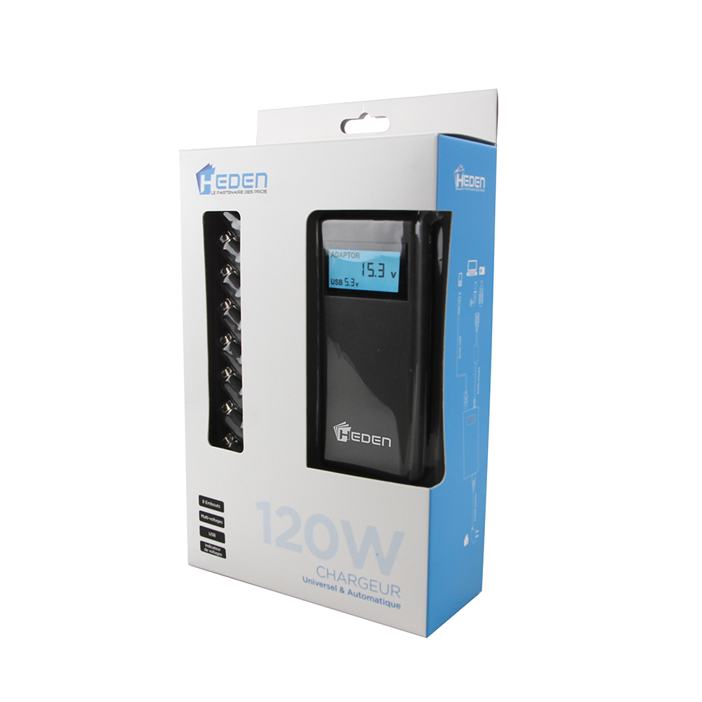 Matériels informatique chargeur universel HEDEN PSMIP505NB 120W 8 embouts infinytech Réunion 2