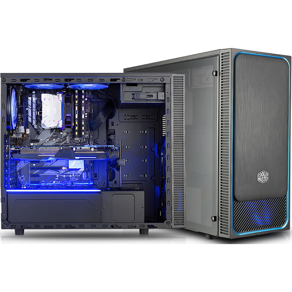 Matériels informatique boitier COOLER MASTER MASTERBOX E500L Bleu fenêtre infinytech Réunion 1