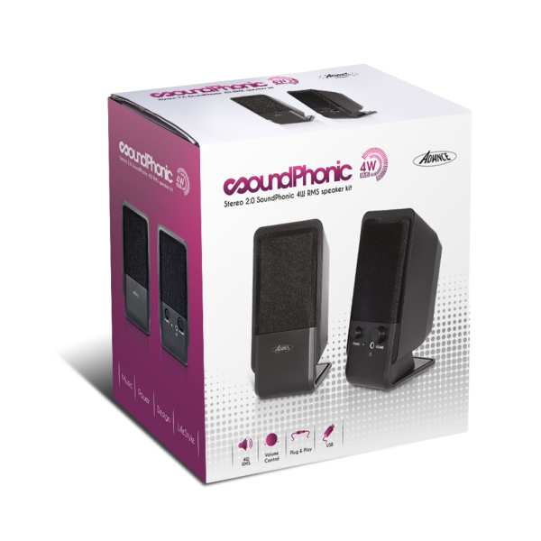 Matériels informatique haut parleurs 2.0 ADVANCE SoundPhonic SP-U800B infinytech Réunion 3