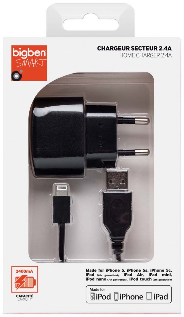 Accessoires téléphonie mini chargeur secteur BIGBEN pour iPhone et iPad infinytech Réunion 2