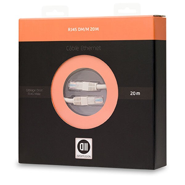 Matériels informatique câble RJ45 droit mâle Cat 6 D2DIFFUSION 20 m infinytech Réunion 2