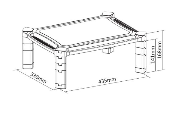 Accessoires informatique réhausseur décran V7 DT1HARS-1E infinytech Réunion 4