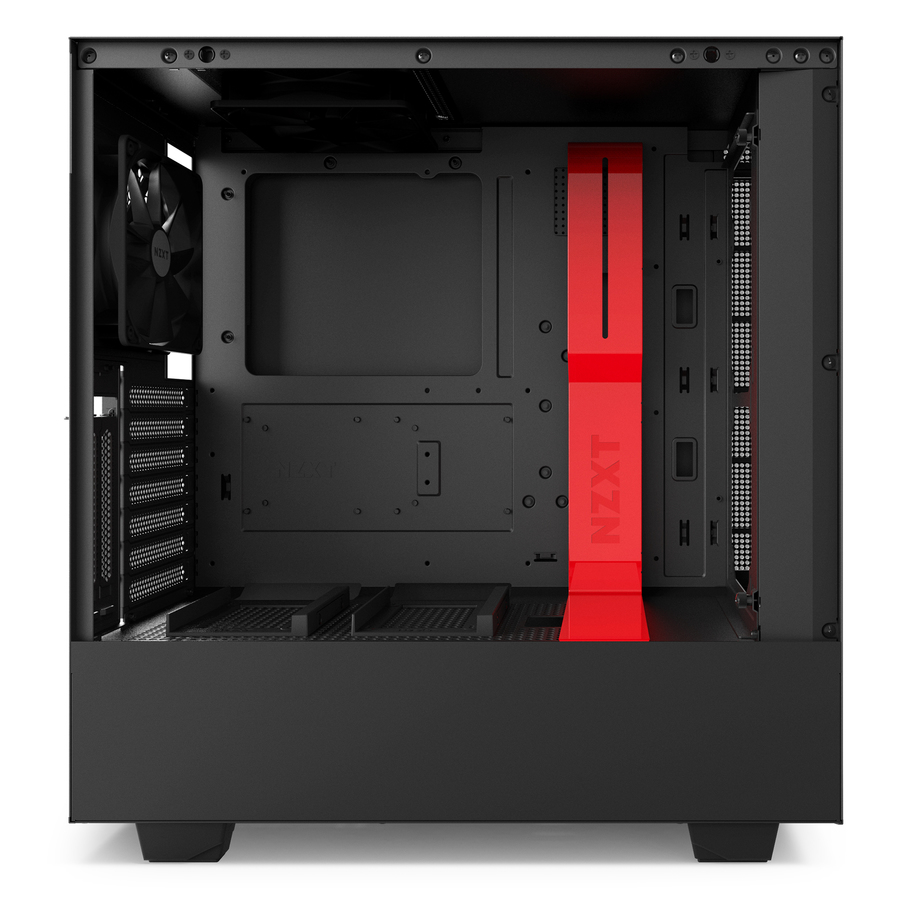 Matériels informatique boitier NZXT H500i CA-H500W-BR Noir et Rouge fenêtre transparente infinytech Réunion 3