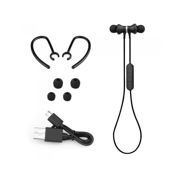 Accessoires téléphonie écouteurs sport WE CONNECT Bluetooth IPX4 Noir infinytech Réunion 3
