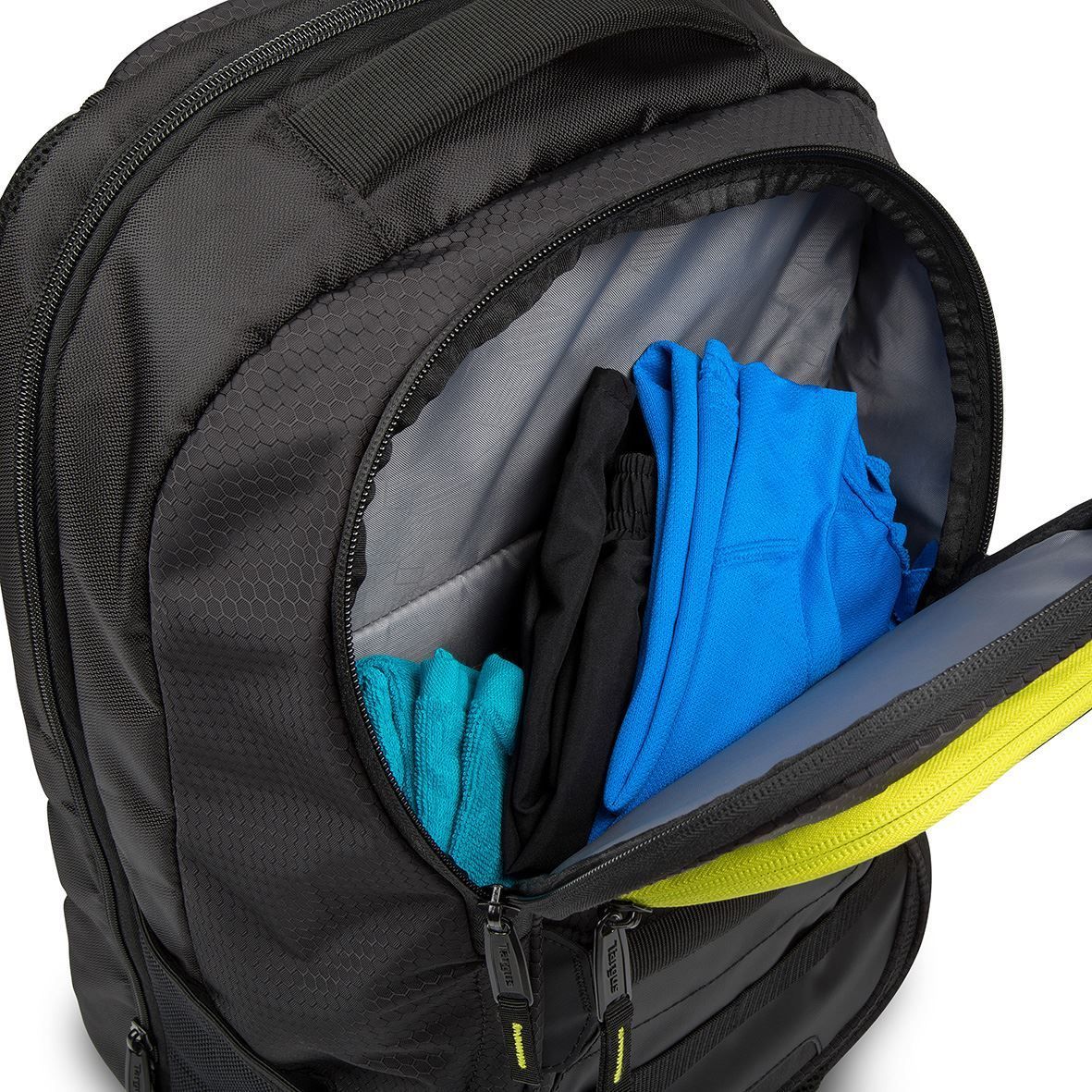 Accessoires informatique sac à dos TARGUS Stamina Noir Jaune infinytech Réunion 2
