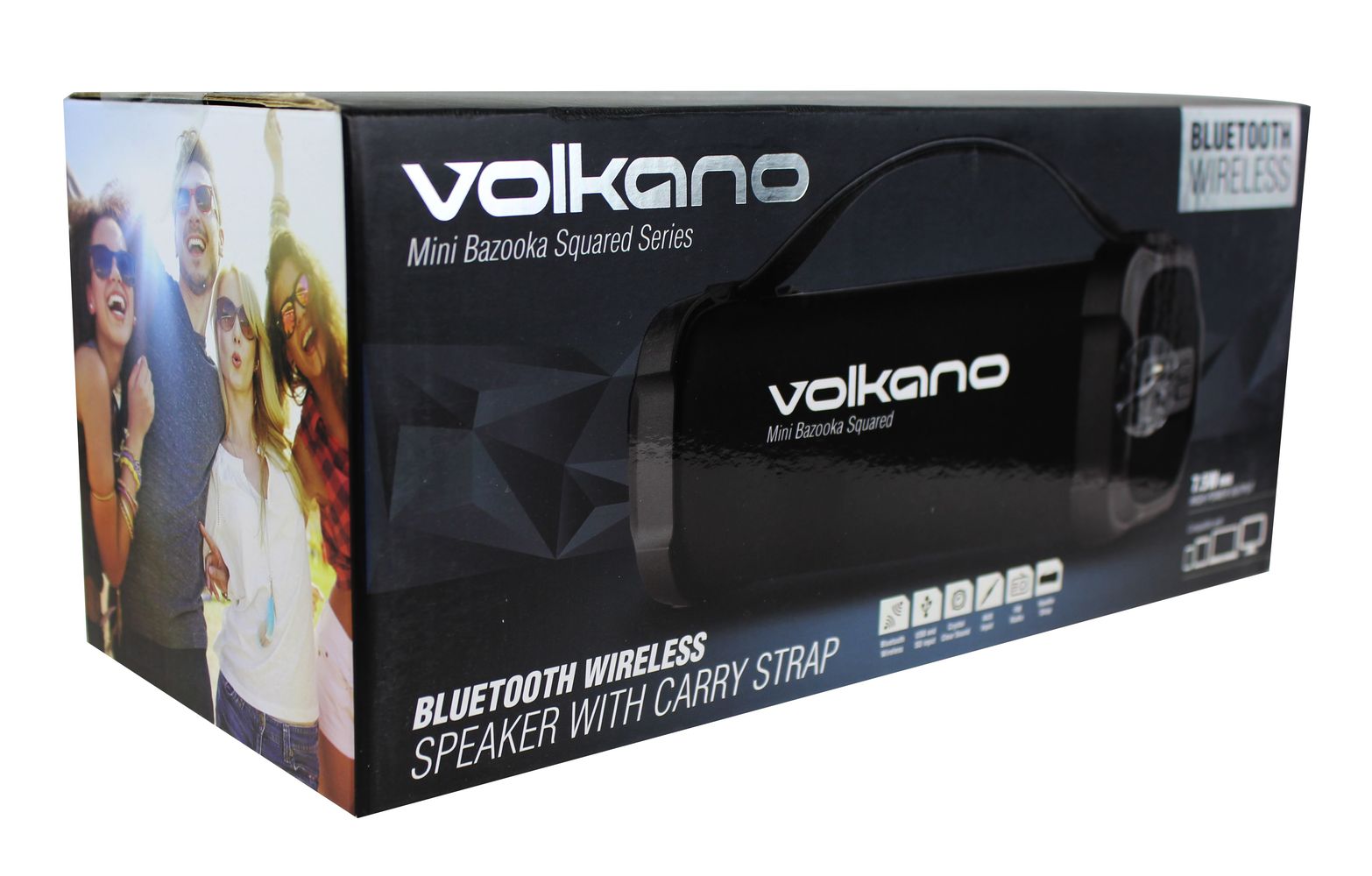 Accessoires téléphonie enceinte nomade VOLKANO Mini Bazooka Squared VK-3302-BK infinytech Réunion 3