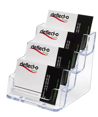 Matériels bureautique porte-cartes de visite Deflecto transparent 4 compartiments infinytech Réunion 1