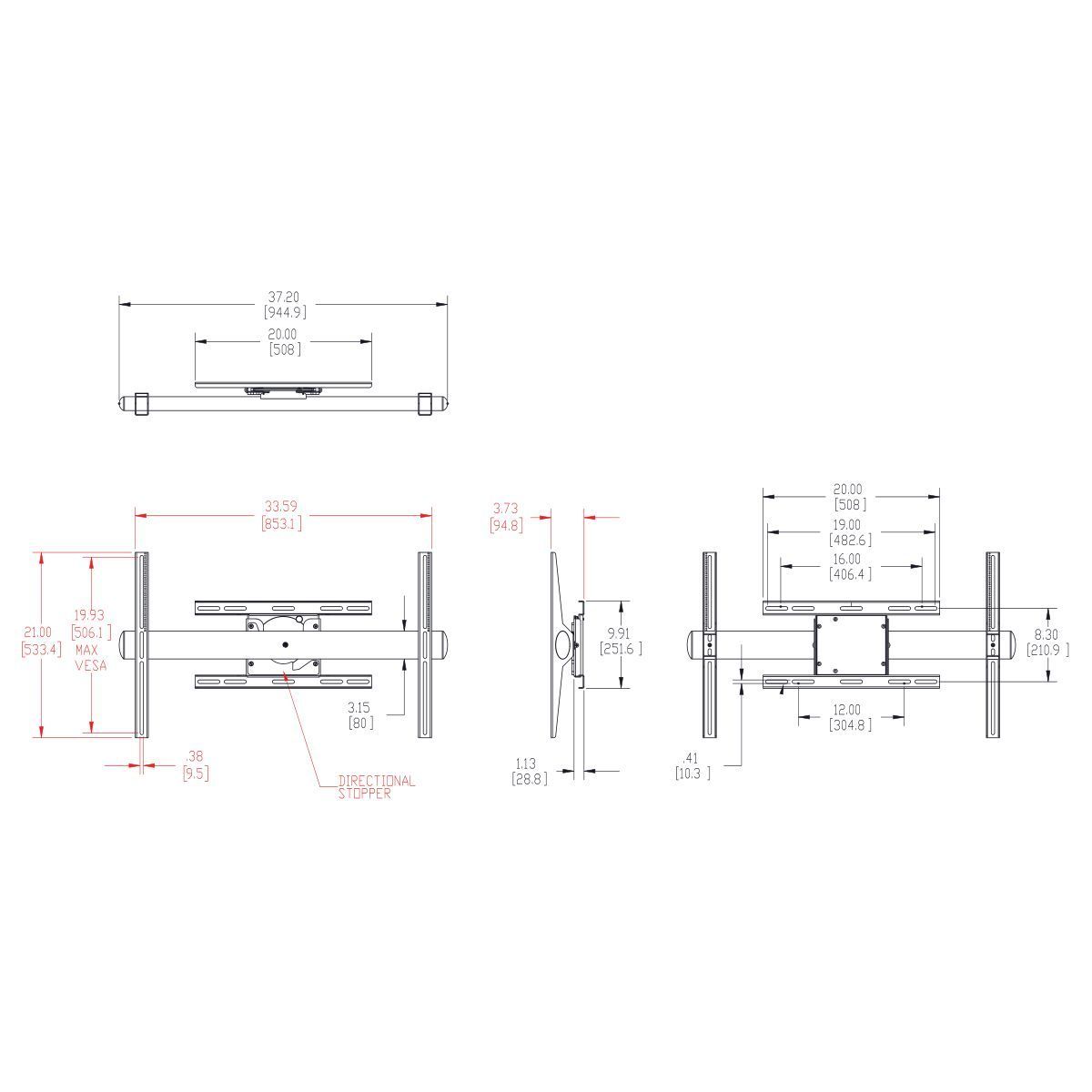 Accessoires vidéo support mural rotatif VOGELS PFW 6858 pour écran 90° infinytech Réunion 3