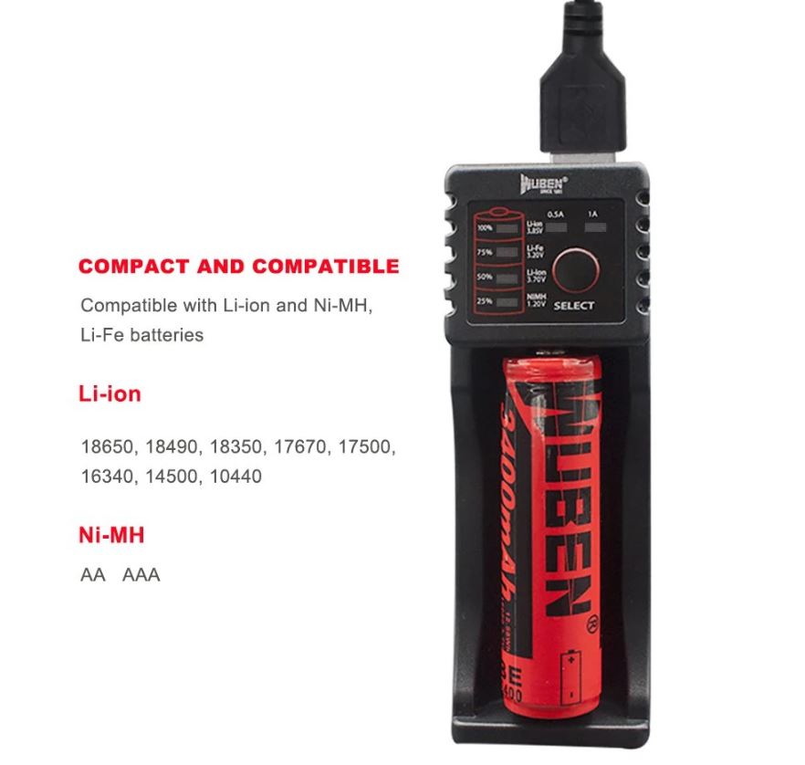 Accessoires chargeur WUBEN Smart Charger ARF1 pour batteries Li-ion NIMH et LiFePO4 infinytech Réunion 3