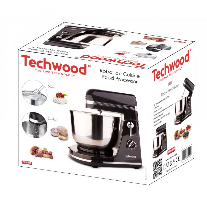 Petit électroménager robot pâtissier TECHWOOD TMB-366 Noir infinytech Réunion 3