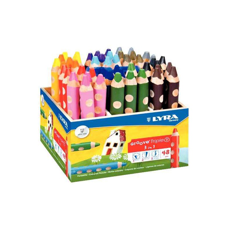 Pot de 48 crayons de couleur gros module + 2 taille crayons