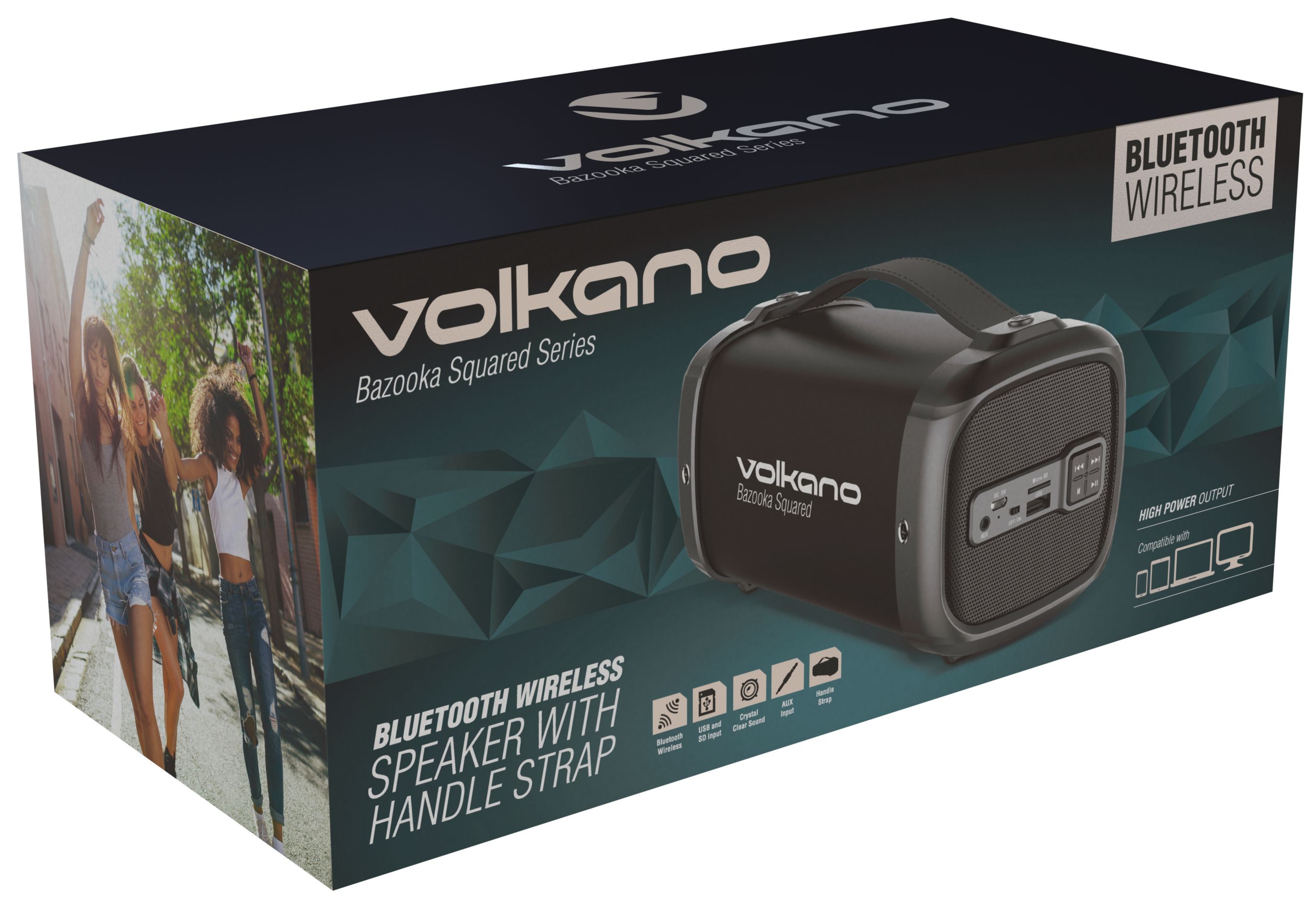 Matériels informatique enceinte nomade VOLKANO Bazooka Squired Bluetooth VK-3030-BK infinytech Réunion 2