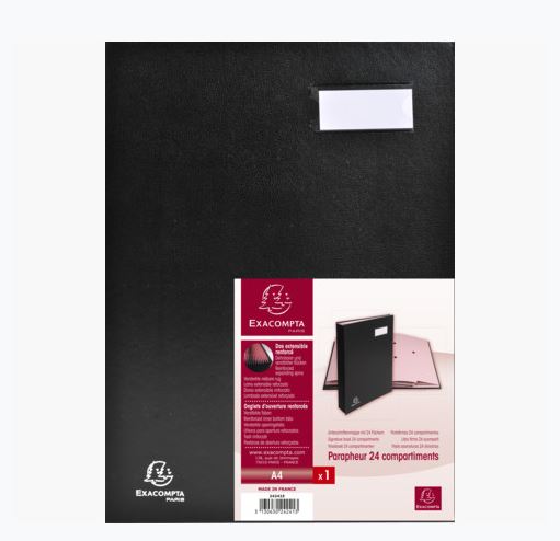 Fournitures bureautique parapheur EXACOMPTA dos a soufflets 24 compartiments Noir infinytech Réunion 3