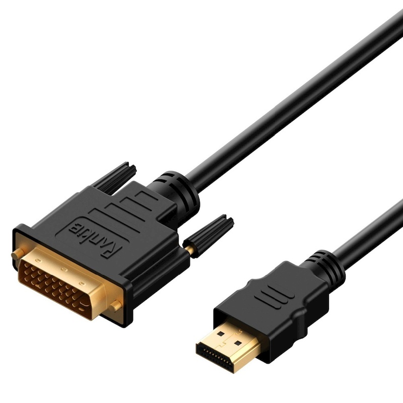 Câble HDMI Mâle Vers DVI-D Mâle 1 M - Contacts Dorés, Blindage Haute Densité, Support Full HD 1080p