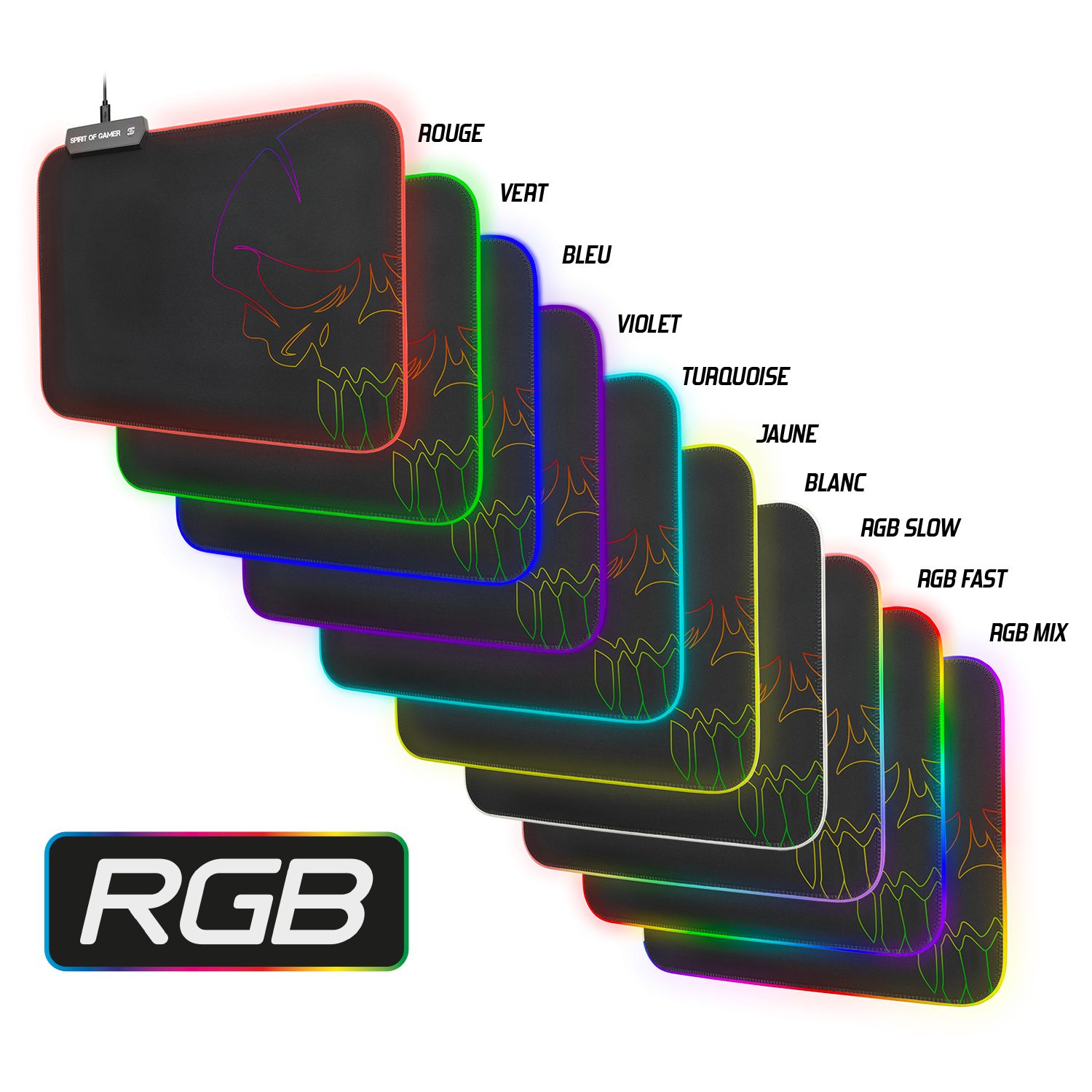Matériels informatique tapis de souris SPIRIT of GAMER Skull RGB Gaming mouse pad Taille M infinytech Réunion 2