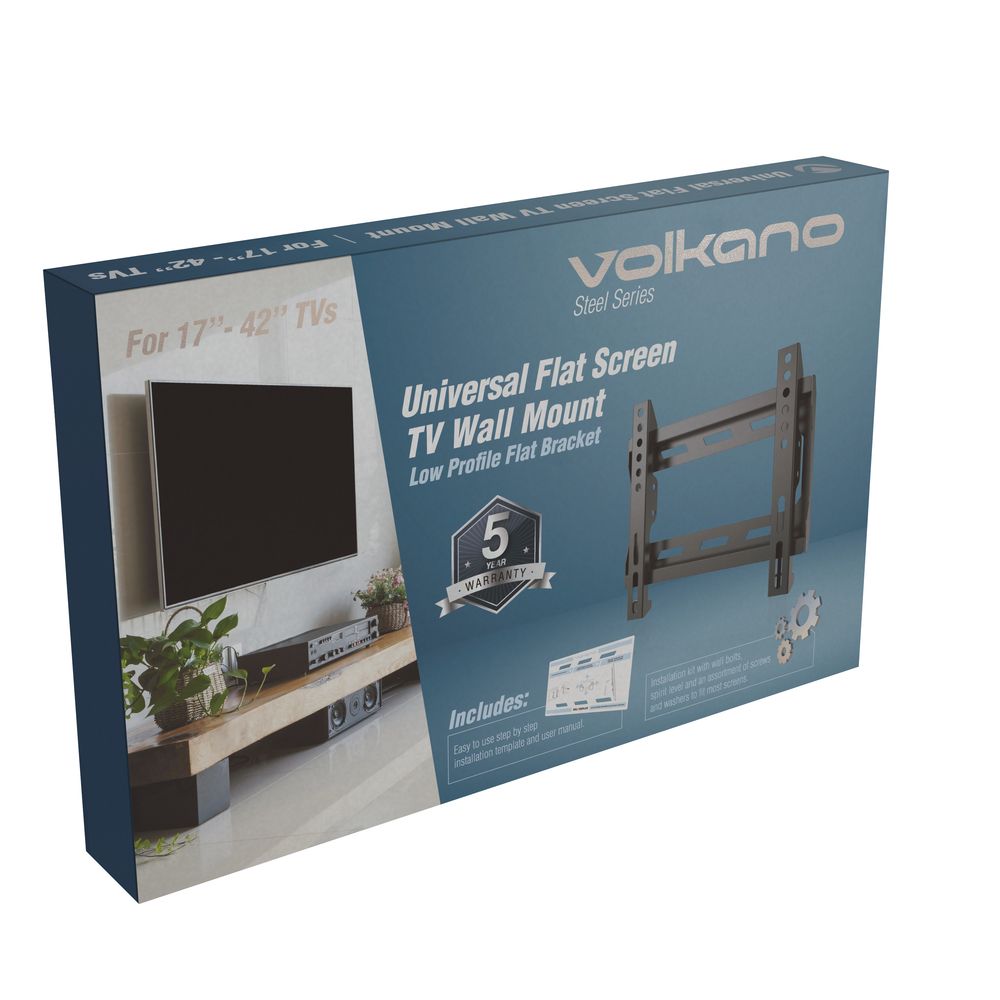 Matériels informatique support mural TV VOLKANO VK-4000-BK 17 à 42 pouces infinytech Réunion 1
