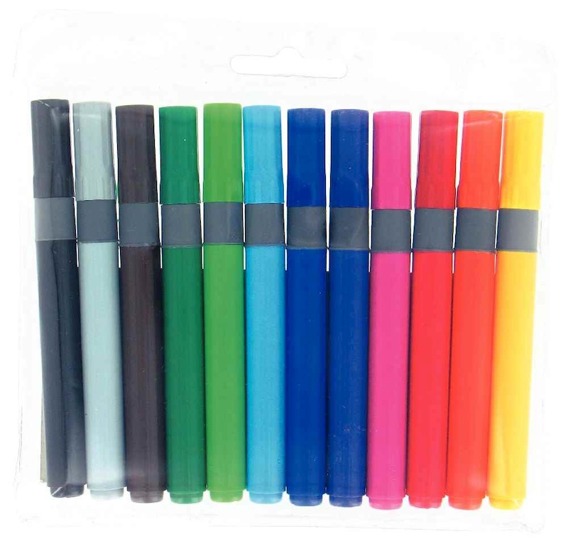 Fournitures bureautique pochette de 12 feutres pointe large couleurs assorties infinytech Réunion 1