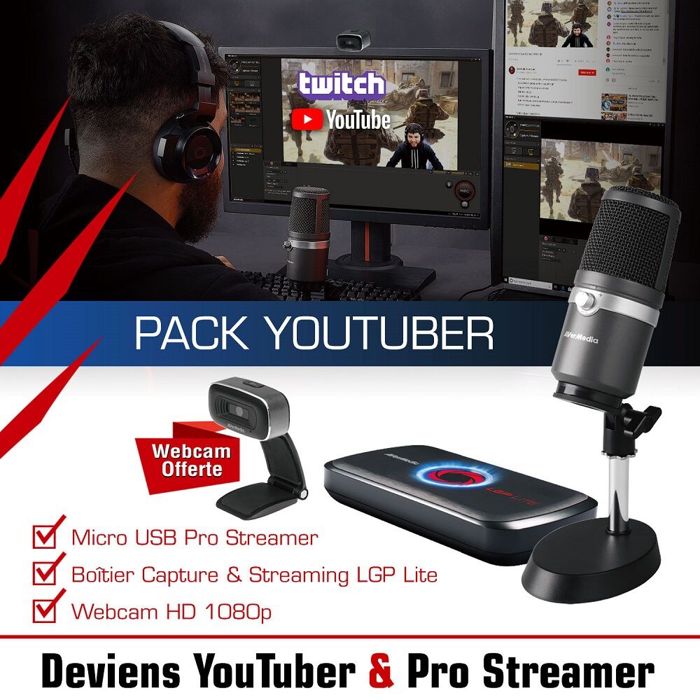 Matériels informatique pack Youtuber Pro Steamer AVERMEDIA infinytech Réunion 2
