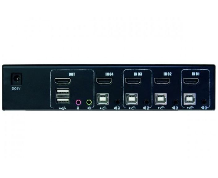 Matériels informatique switch KVM DEXLAN 4 ports HDMI 4K USB Audio et câbles infinytech Réunion 3