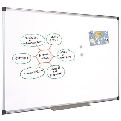 Matériels bureautique tableau blanc émaillé 240 x 120 cm avec auget infinytech Réunion 1
