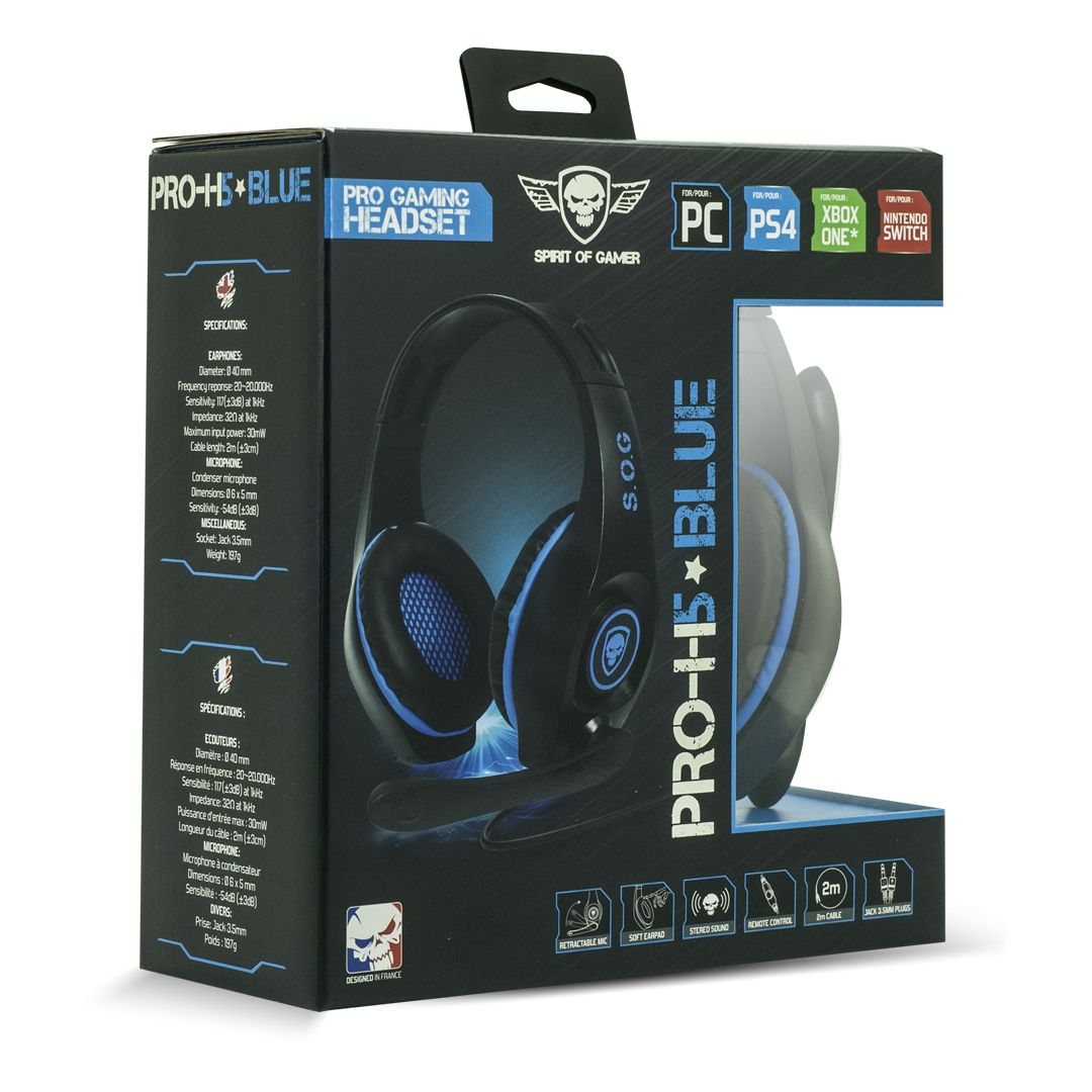 Matériels informatique casque micro SOG Pro-H5 Filaire Bleu infinytech Réunion 7