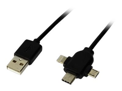 Matériels informatique câble MCL USB vers Micro USB - Lightning et USB-C 1m infinytech Réunion 1