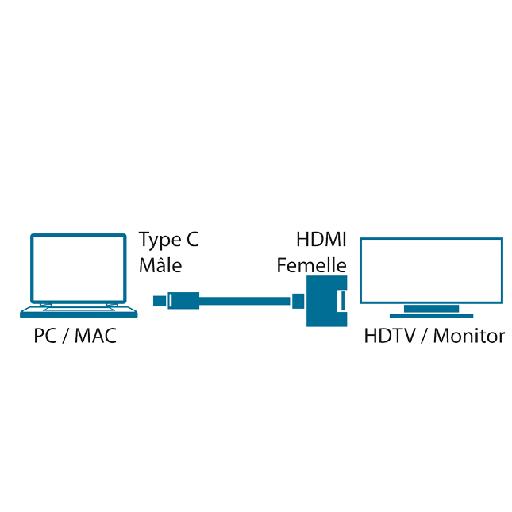 Convertisseur Mcl Usb C M Le Vers Hdmi Femelle Cm Infinytech Reunion