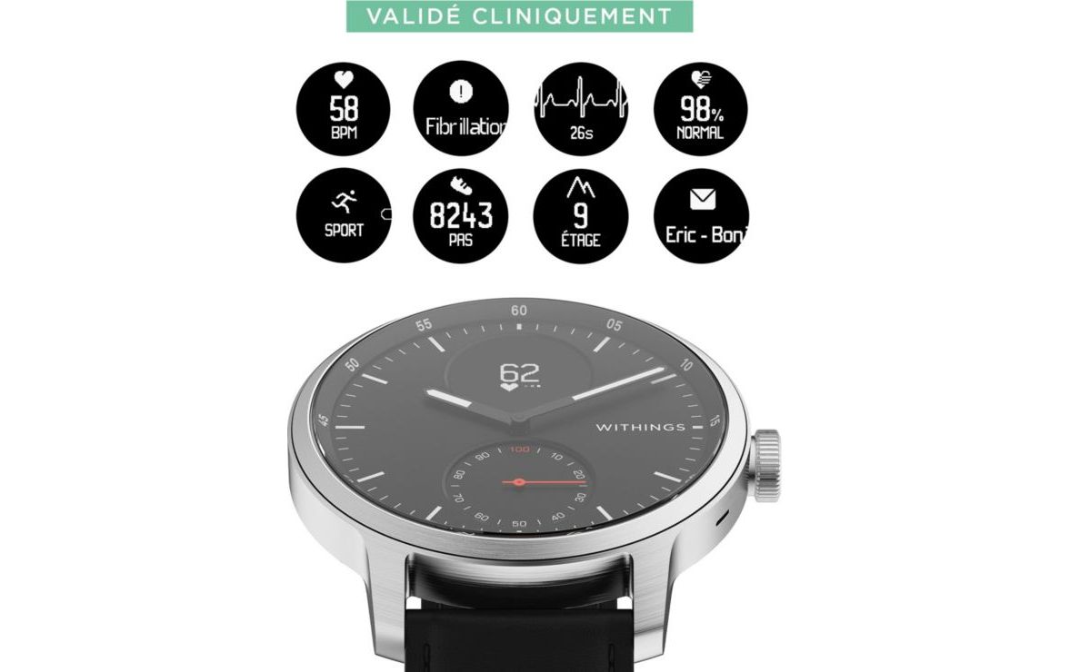Montre connectée Withings SCANWATCH NOIR 42mm infinytech Réunion 1
