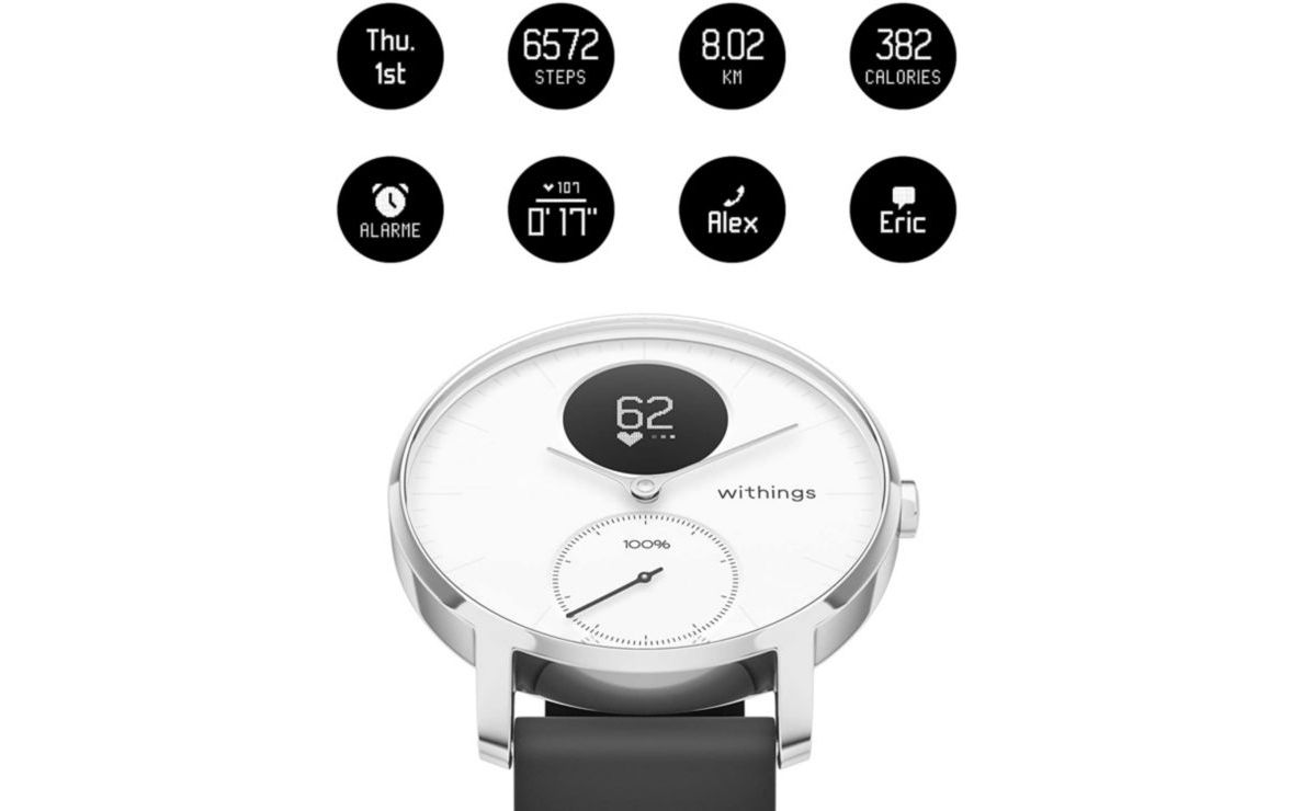 Montre connectée Withings Steel HR 36mm Blanche infinytech Réunion 3