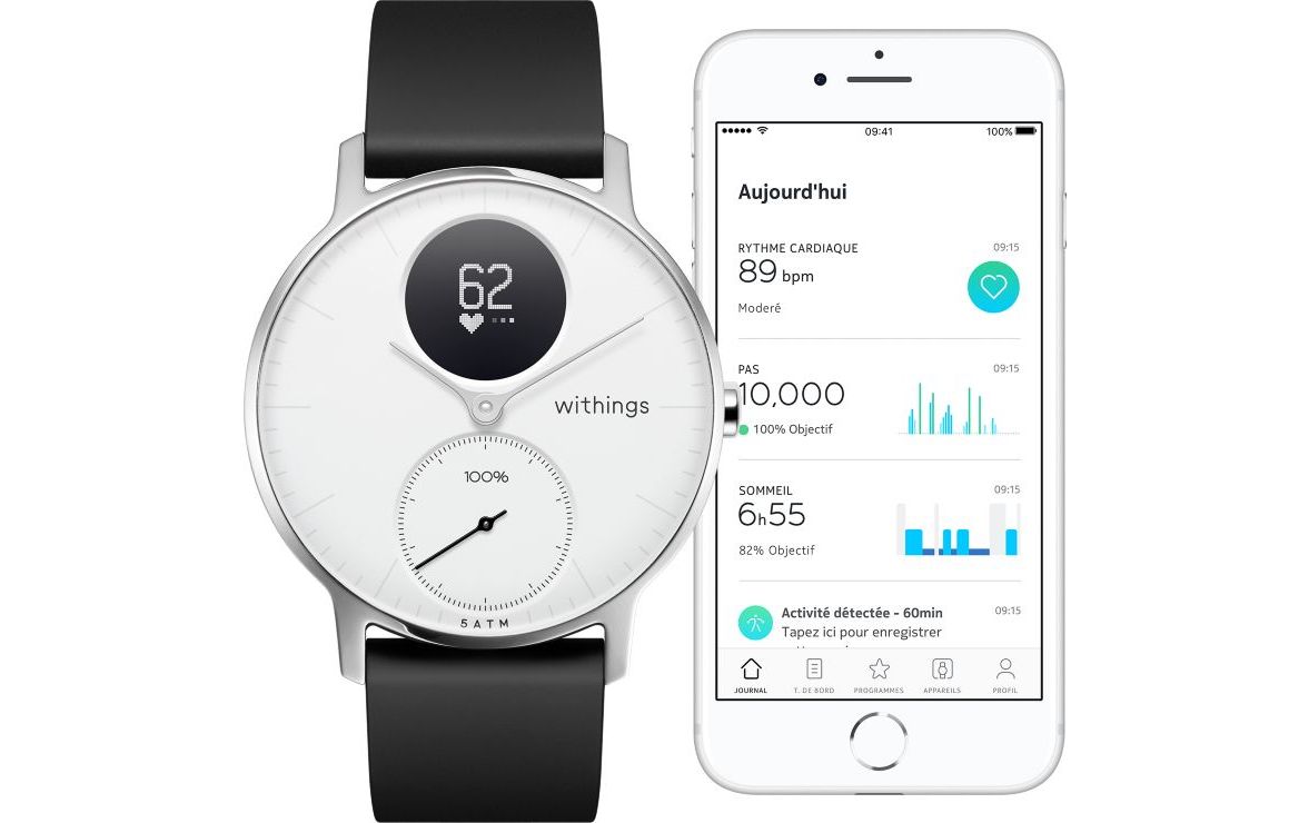 Montre connectée Withings Steel HR 36mm Blanche infinytech Réunion 2