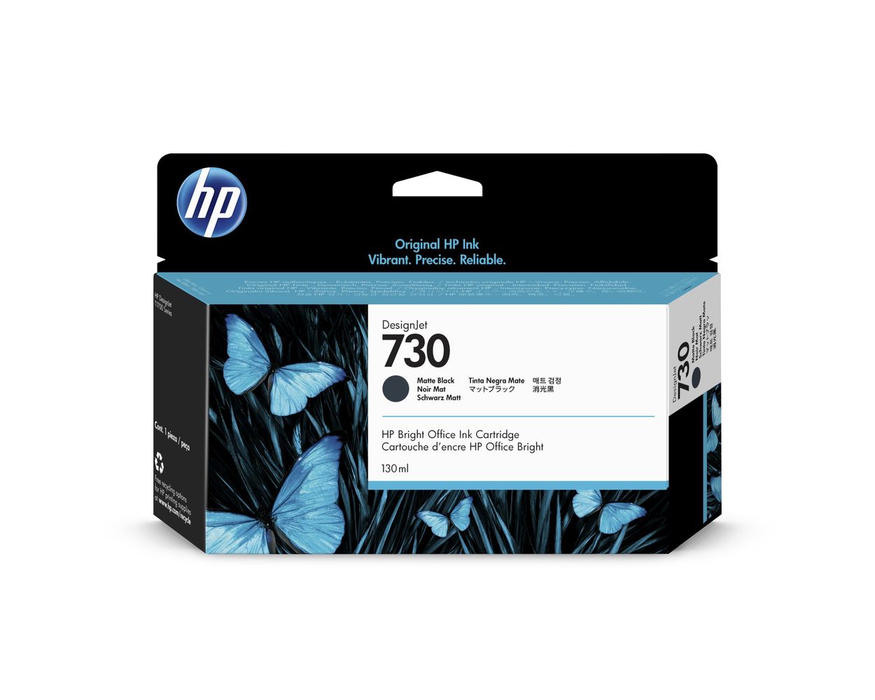 Consommables informatique cartouche d’encre HP 730 DesignJet noir mat 130 ml infinytech Réunion 1