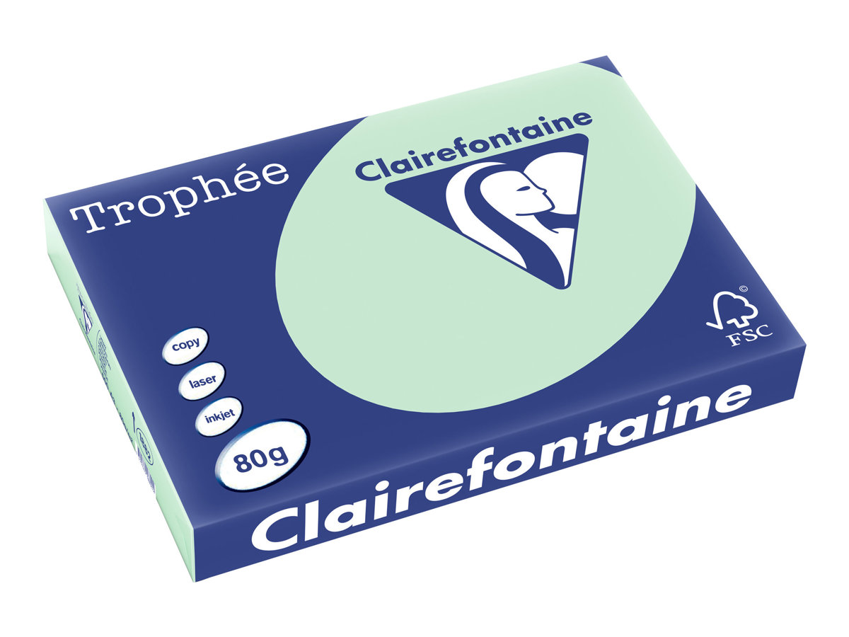 Consommables informatique rame de 500 feuilles CLAIREFONTAINE TROPHEE 80g A3 Vert infinytech Réunion 1
