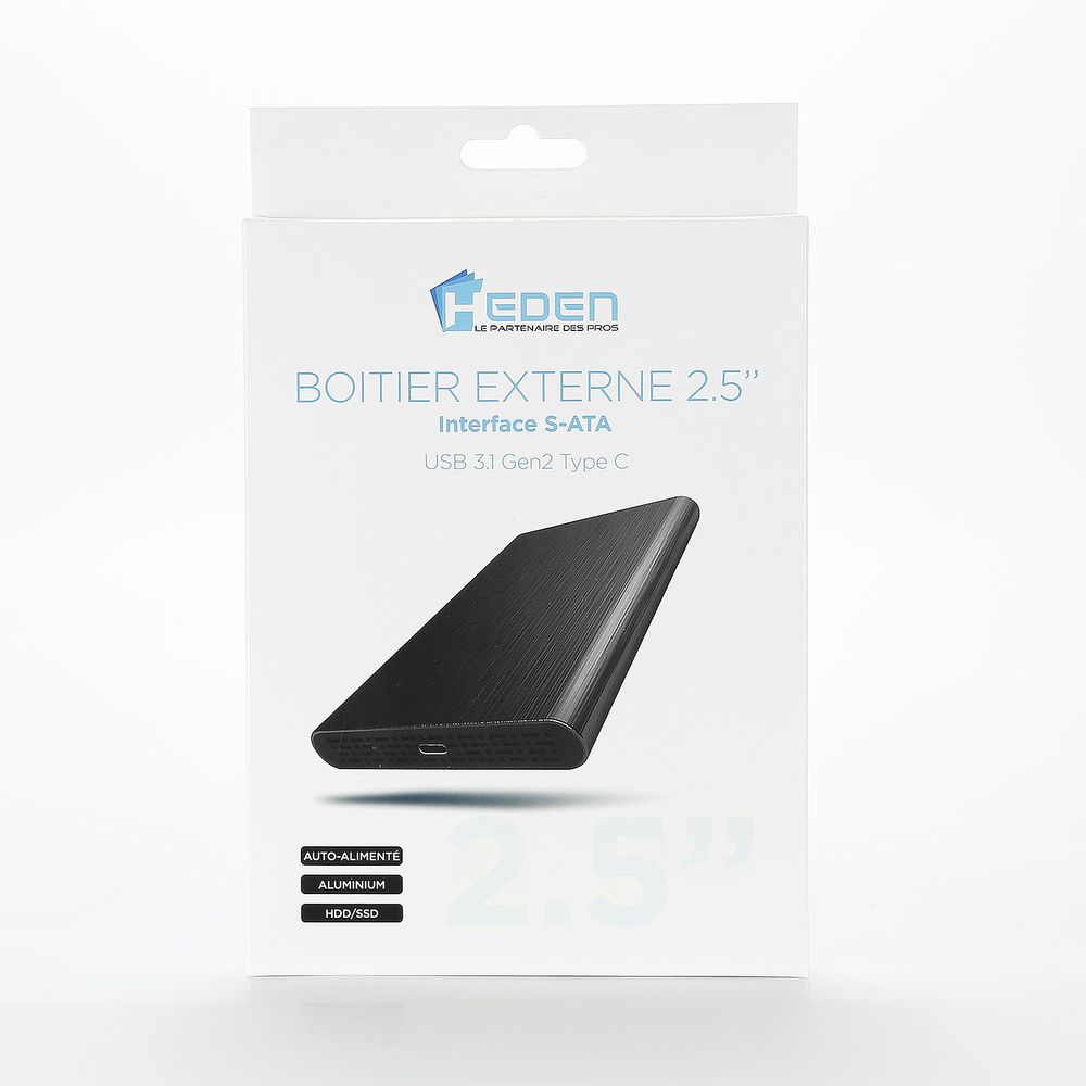 Matériels informatique boitier HDD externe USB-C HEDEN 0-BEHED25USBCN 2.5 SATA Noir infinytech Réunion 2