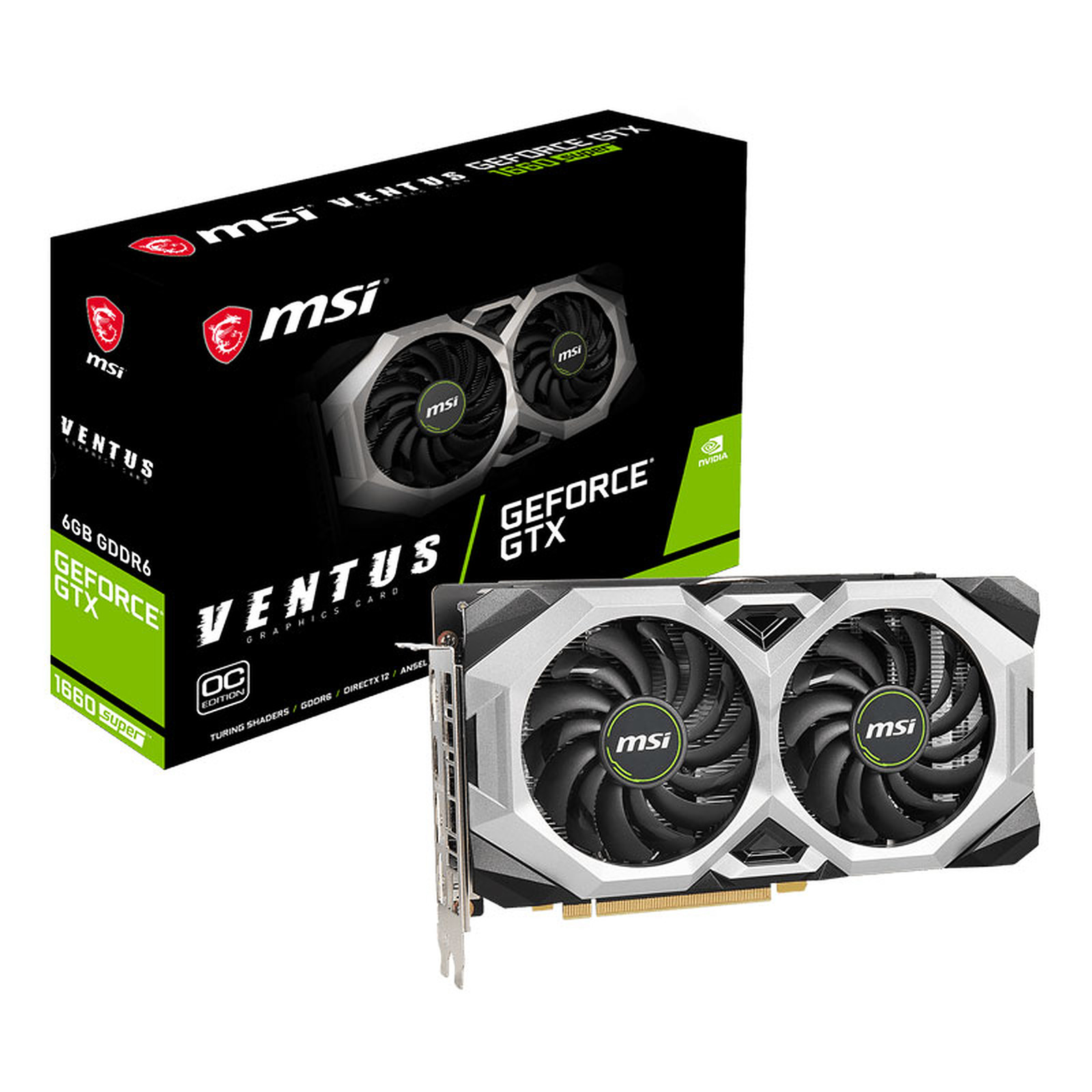 Matériels informatique carte graphique MSI GeForce GTX 1660 SUPER VENTUS OC 6 Go infinytech Réunion 1