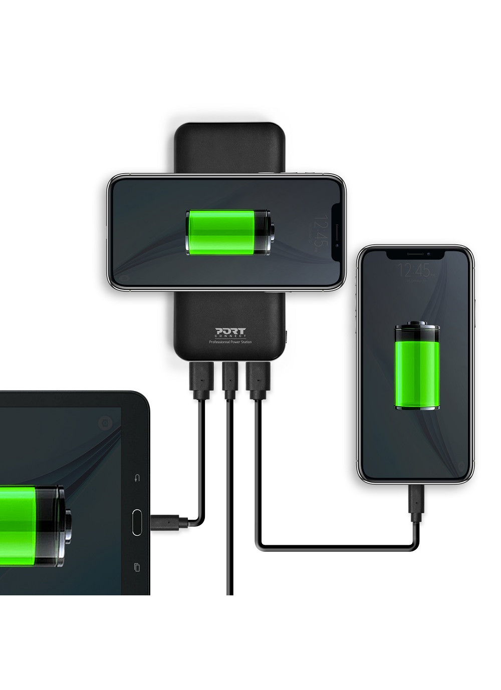Matériels informatique batterie pour pc portable PORT DESIGNS 18000 MAH avec charge sans fil infinytech Réunion 2