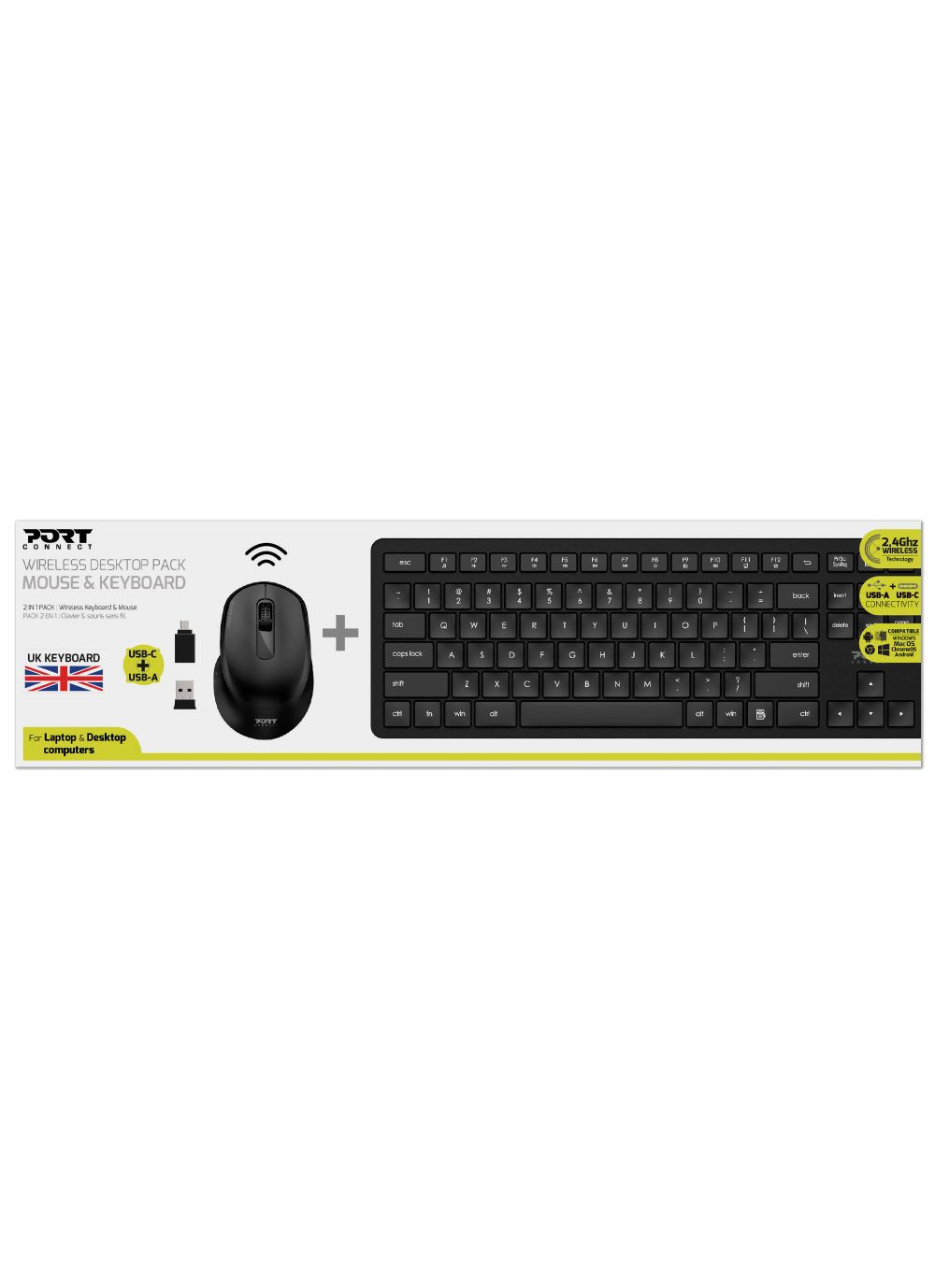 Matériels informatique pack clavier souris PORT DESIGNS Sans Fil Noir infinytech Réunion 4