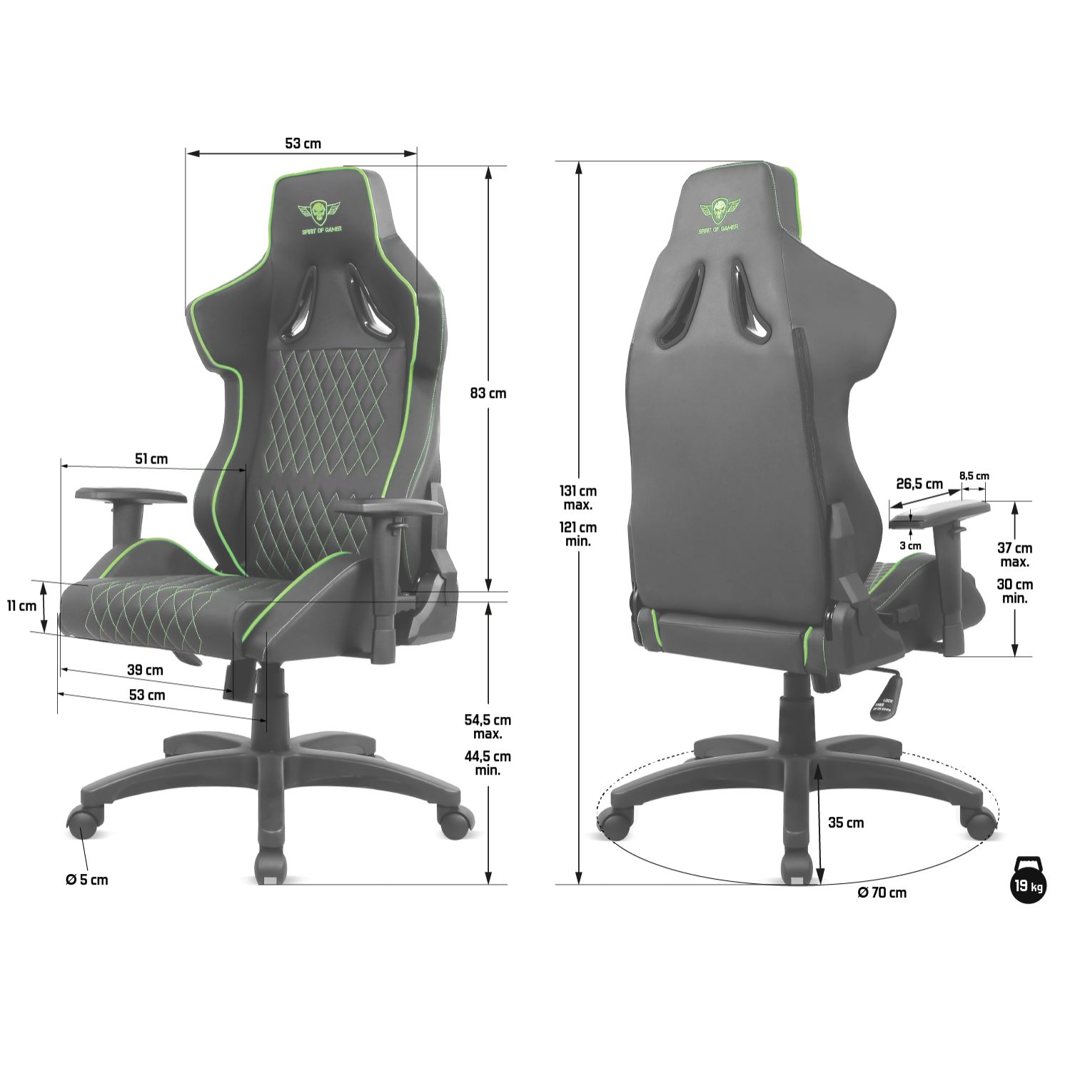 Matériels informatique siège Gaming SPIRIT OF GAMER Neon Series Vert infinytech Réunion 6