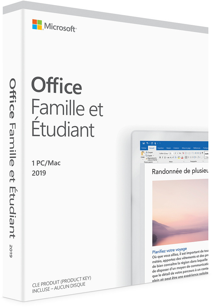 Microsoft Office Famille et Etudiant 2019 pour PC et Mac (Boîte ...