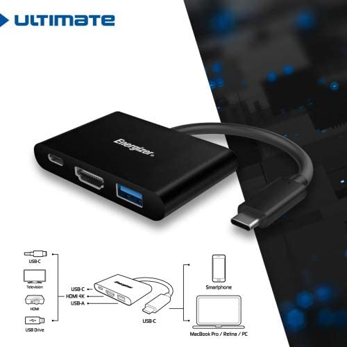 Matériels informatique adaptateur ENERGIZER HC303CV USB-C vers USB-A 3.0 HDMI USB-C 12 cm infinytech Réunion 2