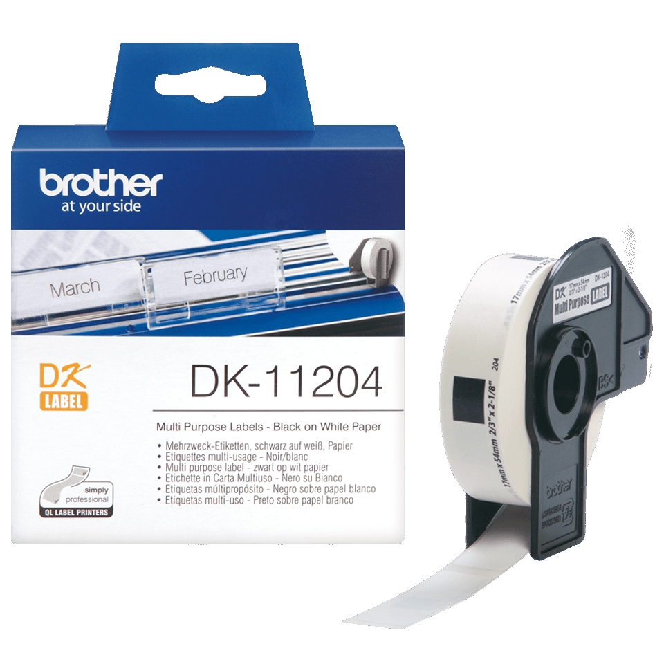 Consommables informatique rouleau détiquettes BROTHER DK-11204 Noir sur blanc 17 x 54 mm infinytech Réunion 2