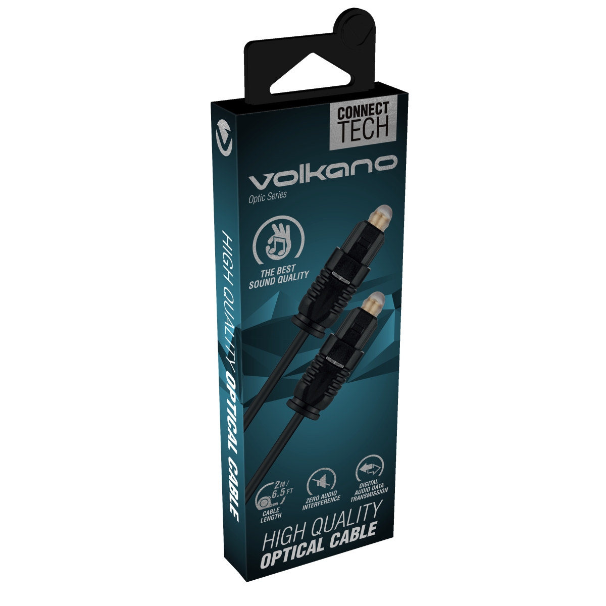 Matériels informatique câble fibre optique VOLKANO VK-20148-BK 2m Noir infinytech Réunion 2