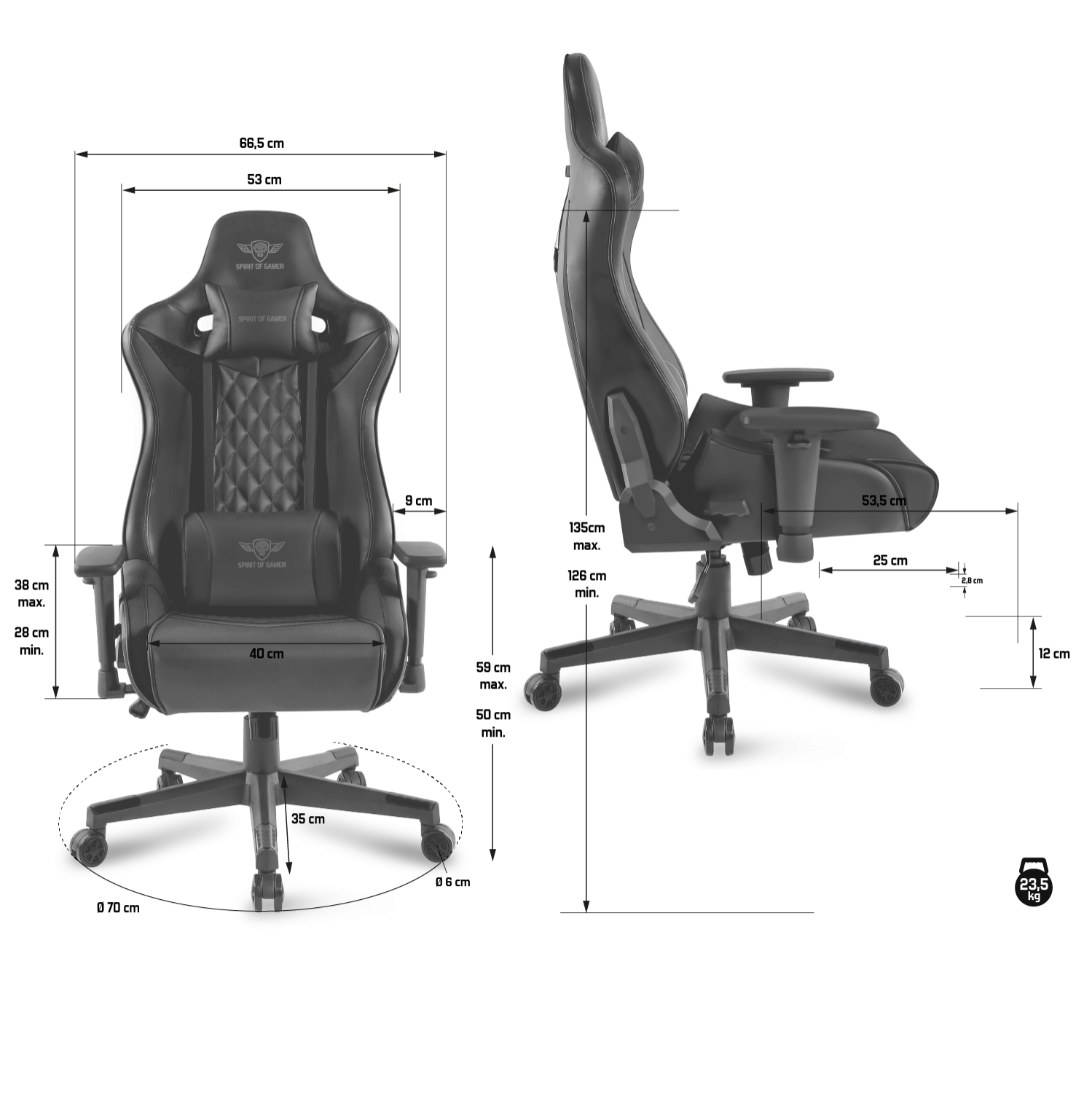 Matériels informatique siège Gaming SPIRIT OF GAMER Crusader Series Noir infinytech Réunion 6