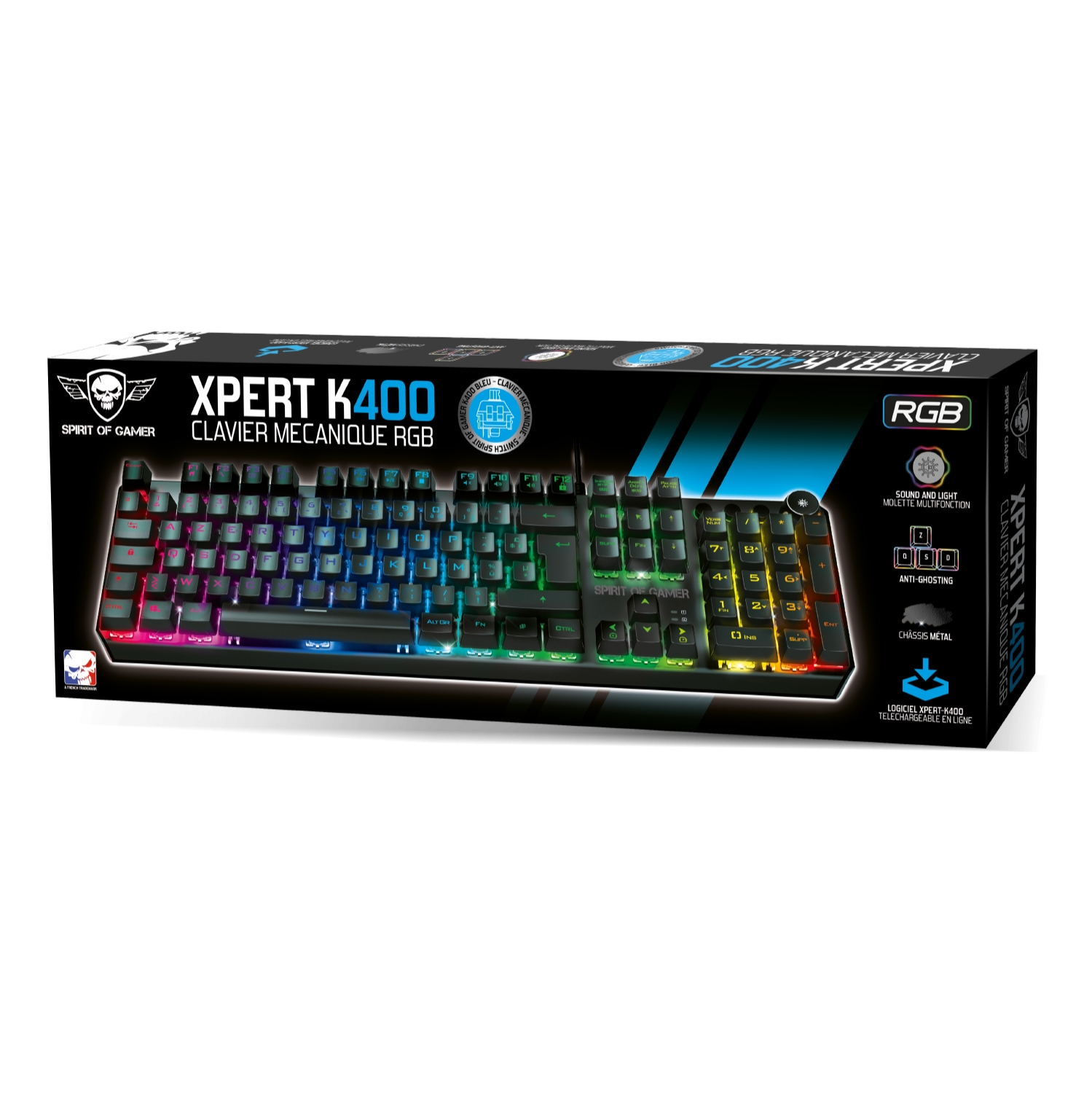 Matériels informatique clavier mécanique SPIRIT OF GAMER RGB XPERT K400 infinytech Réunion 3