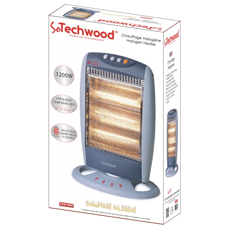 Petit électroménager chauffage halogène TECHWOOD TCG-1200 infinytech Réunion 2