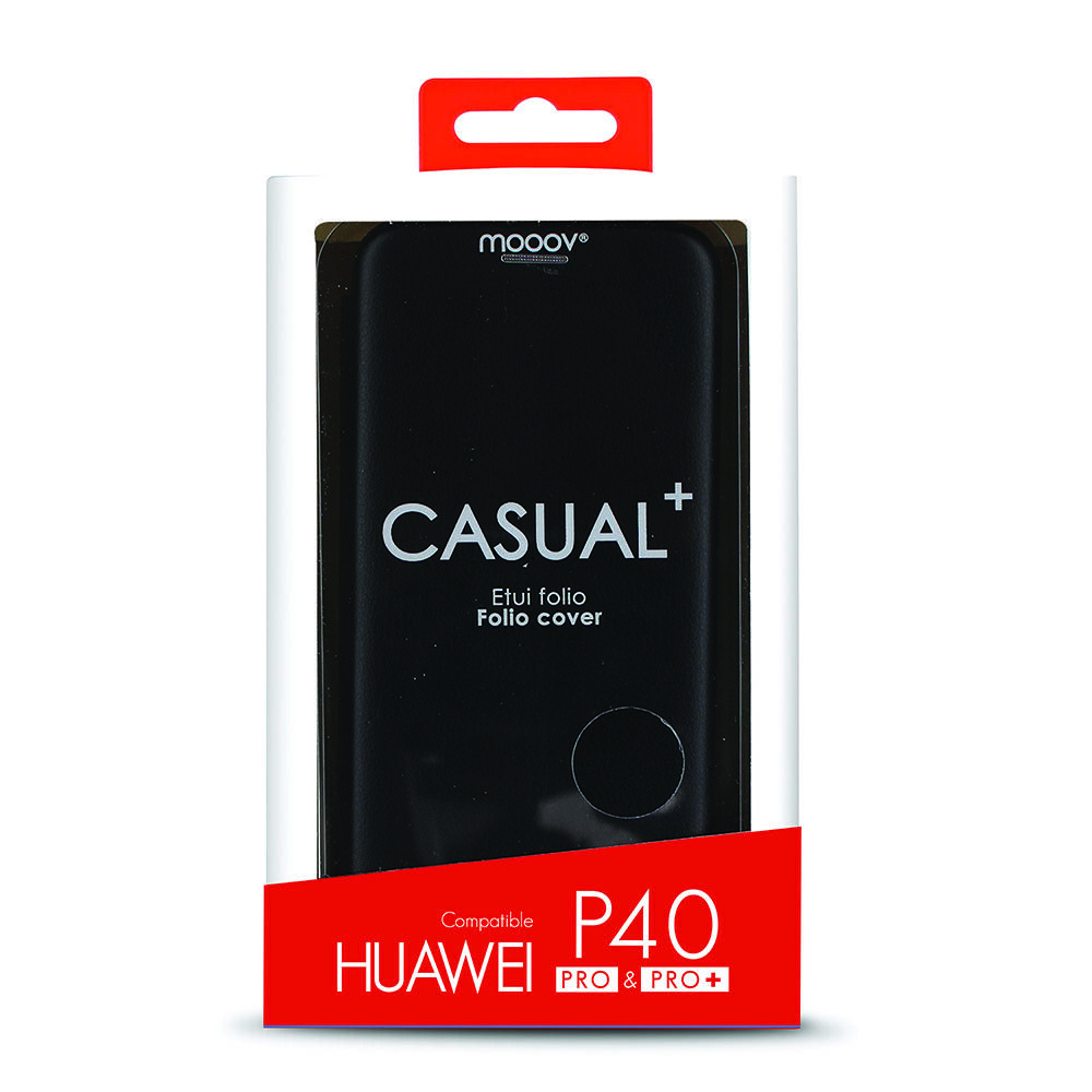 Accessoires téléphonie etui folio clam MOOOV pour Huawei P40 Pro et Pro Plus noir infinytech Réunion 3