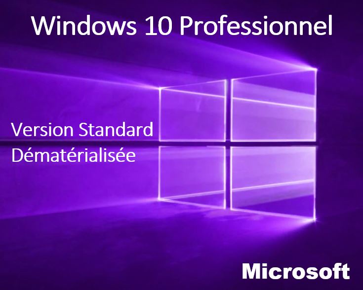 Logiciels informatique MICROSOFT Windows 10 Professionnel 64 bits Standard Dematerialisee infinytech Réunion 1