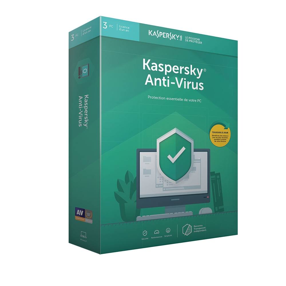 Logiciels informatique KASPERSKY Antivirus 2021 3PC 1an infinytech Réunion 1