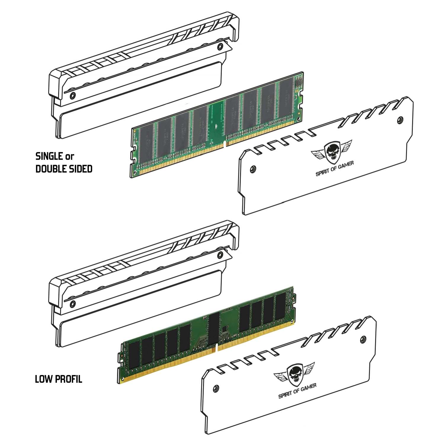 Matériels informatique dissipateur thermique SPIRIT OF GAMER HEATSINK RGB MEMORY infinytech Réunion 4