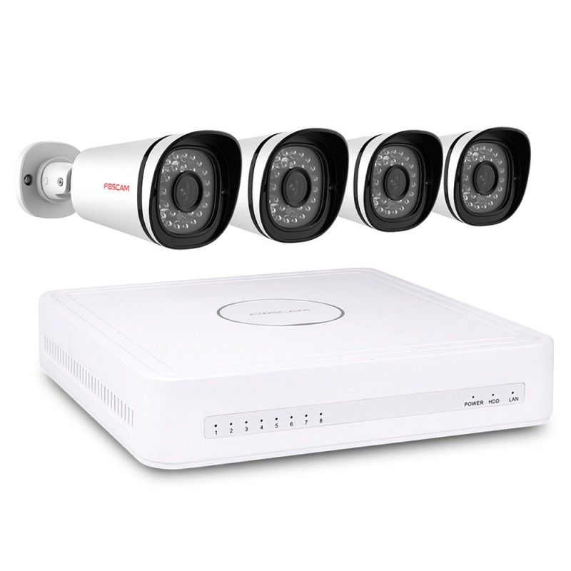 Kit de Vidéosurveillance numérique FOSCAM FN7108E-B4-2T 4 caméras 1080P infinytech Réunion 01