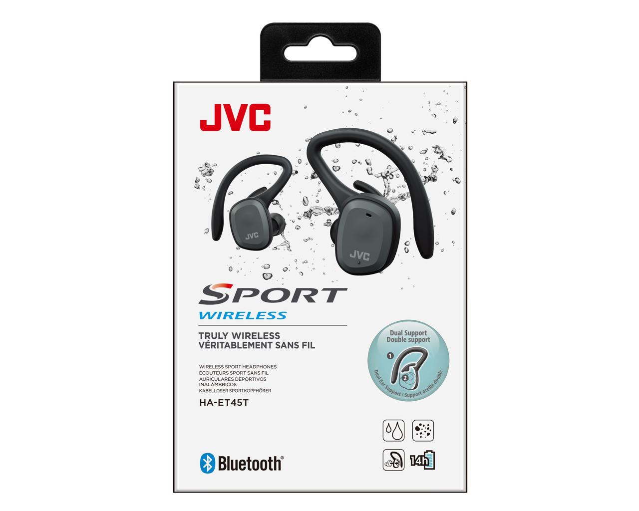 Matériels audio écouteurs sport sans fil JVC HAET45TP-B Noir infinytech Réunion 06
